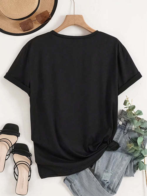 "But First, Coffee" V-Neck Tee – Women's Casual Vintage Style