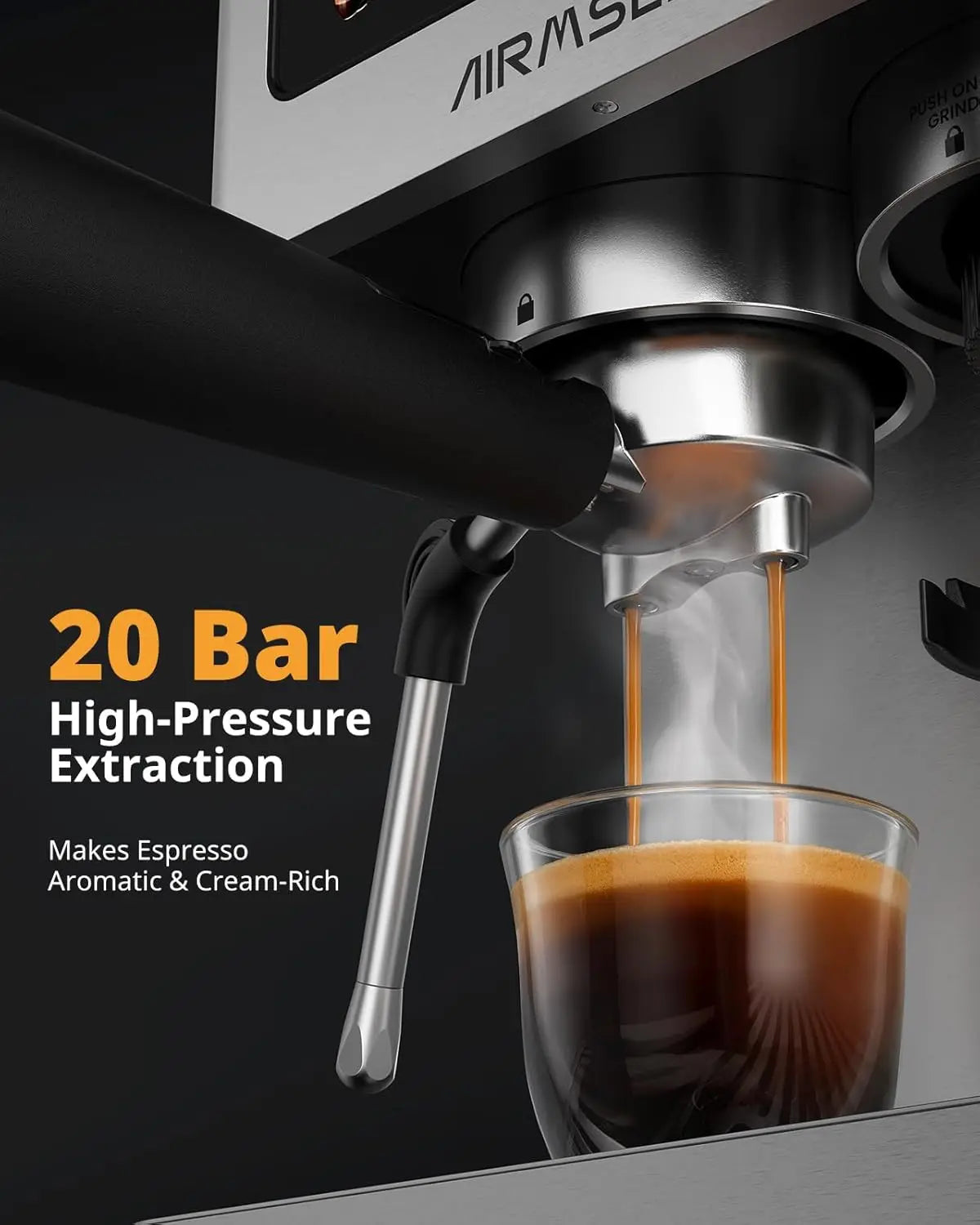 20-Bar Espresso Machine with Built-In Grinder & Milk Frother