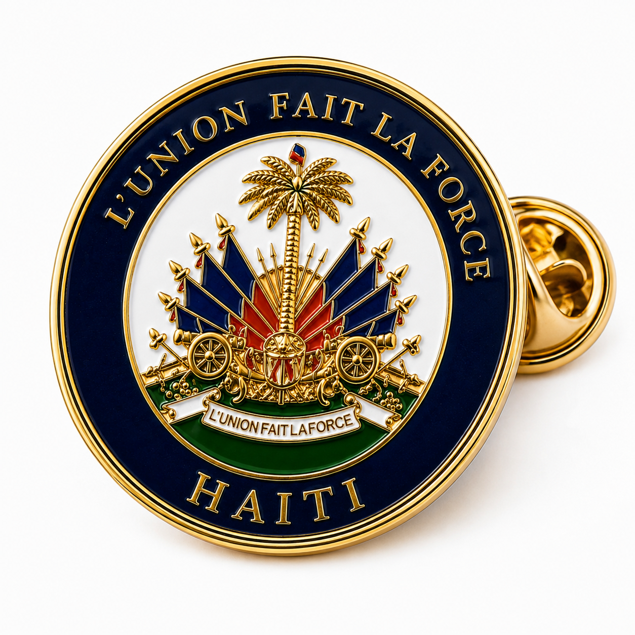 Haitian Coat of Arms Lapel Pin (0.71 inch)