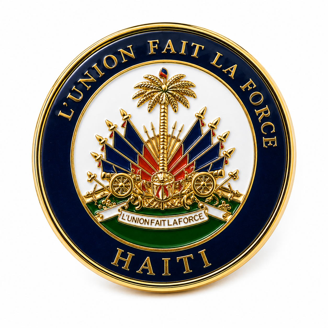 Haitian Coat of Arms Lapel Pin (0.71 inch)